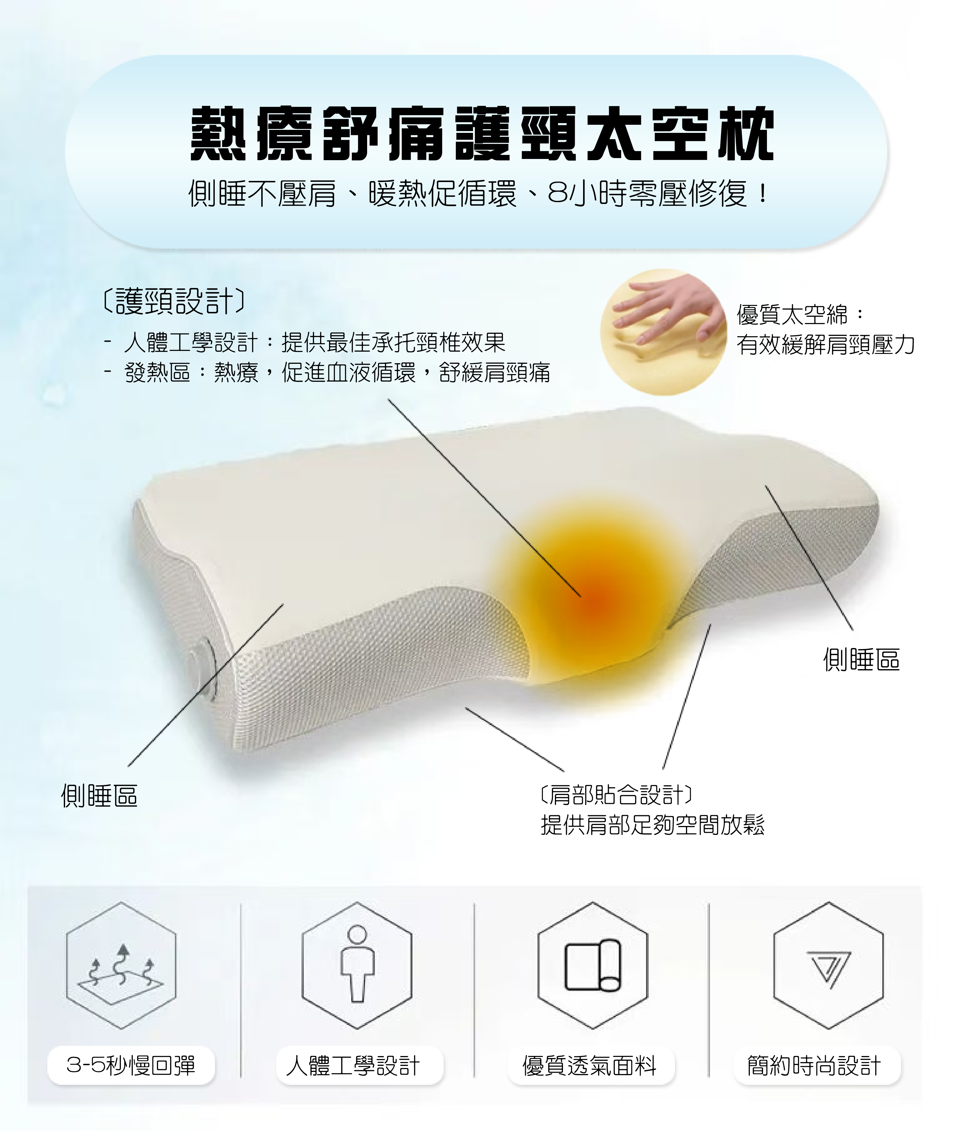 熱療舒痛護頸太空枕