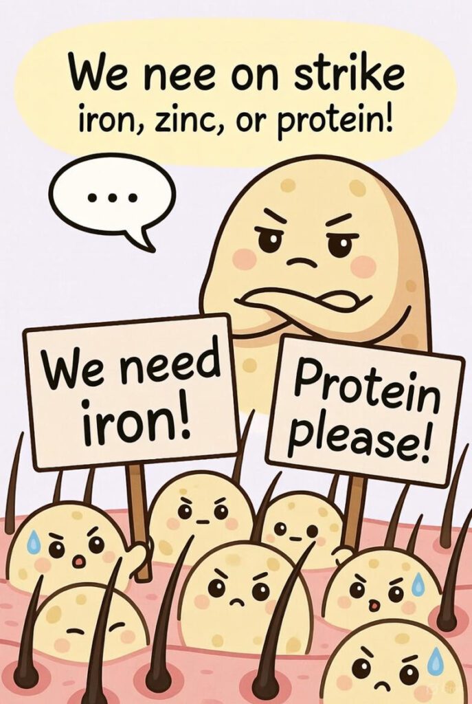 頭髮90%是蛋白質，缺乏它們，毛囊就「餓肚子」，生長期縮短，掉髮加速。