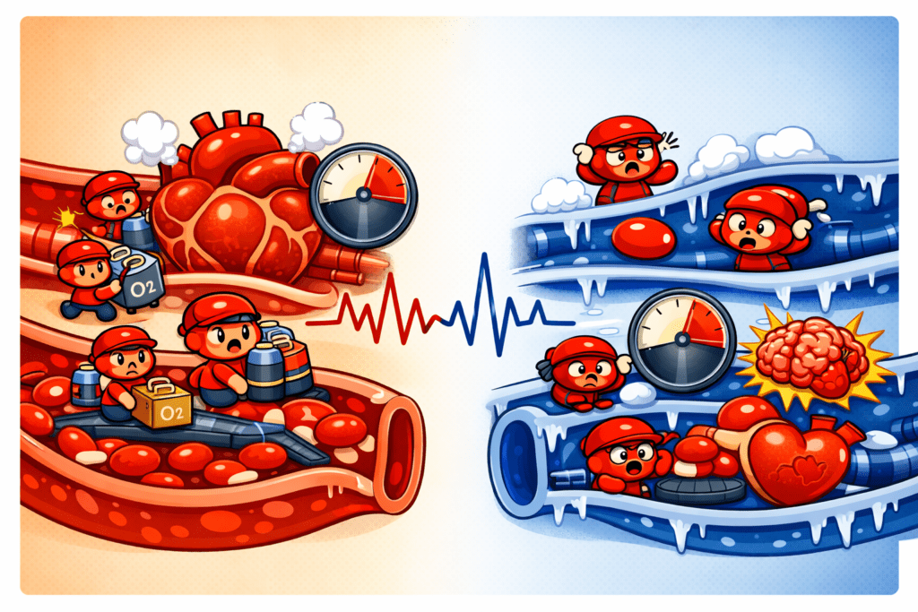 熱水一沖,全身血管瞬間擴張;洗完澡走出浴室,冰冷的空氣又讓血管急速收縮。