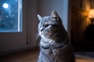 old cat dementia、night crying、staring