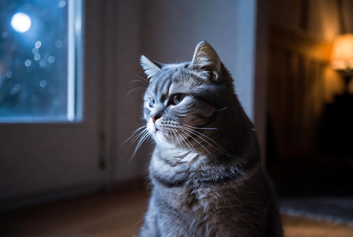 old cat dementia、night crying、staring